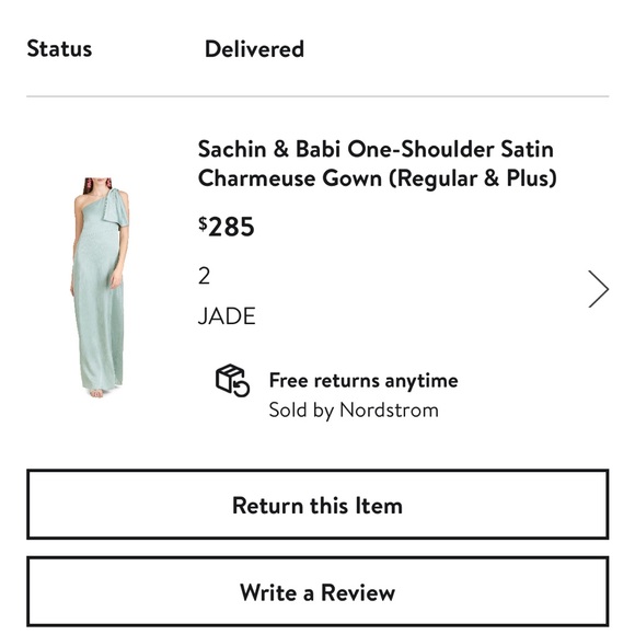 Sachin & Babi One-Shoulder Satin Charmeuse Gown Size 2 in Jade - Picture 2 of 4